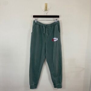 Sage Green Sweatpants Bar Logo Drawstring Waist Size Small Loungewear Streetwear